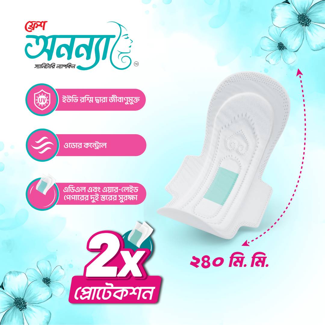Fresh Anonna Regular Flow Wings Sanitary Napkin 240 MM 15 pcs thumbnail 2